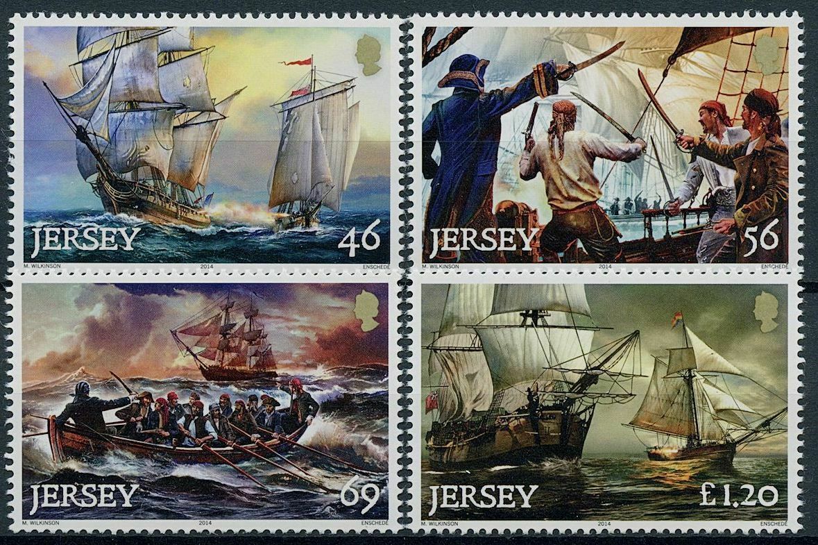 Jersey 2014 MNH Ships Stamps Pirates & Privateering Nautical 4v Set