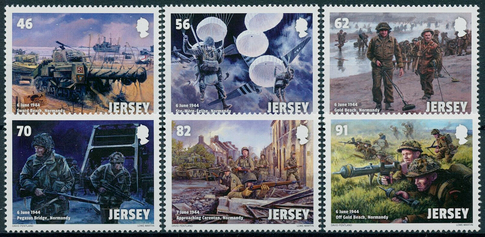 Jersey 2014 MNH Military Stamps WWII WW2 D-Day Normandy Landings 6v Set