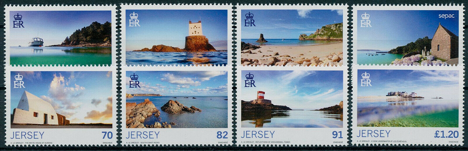 Jersey 2014 MNH Landscapes Stamps Seasons Summer SEPAC Architecture 8v Set