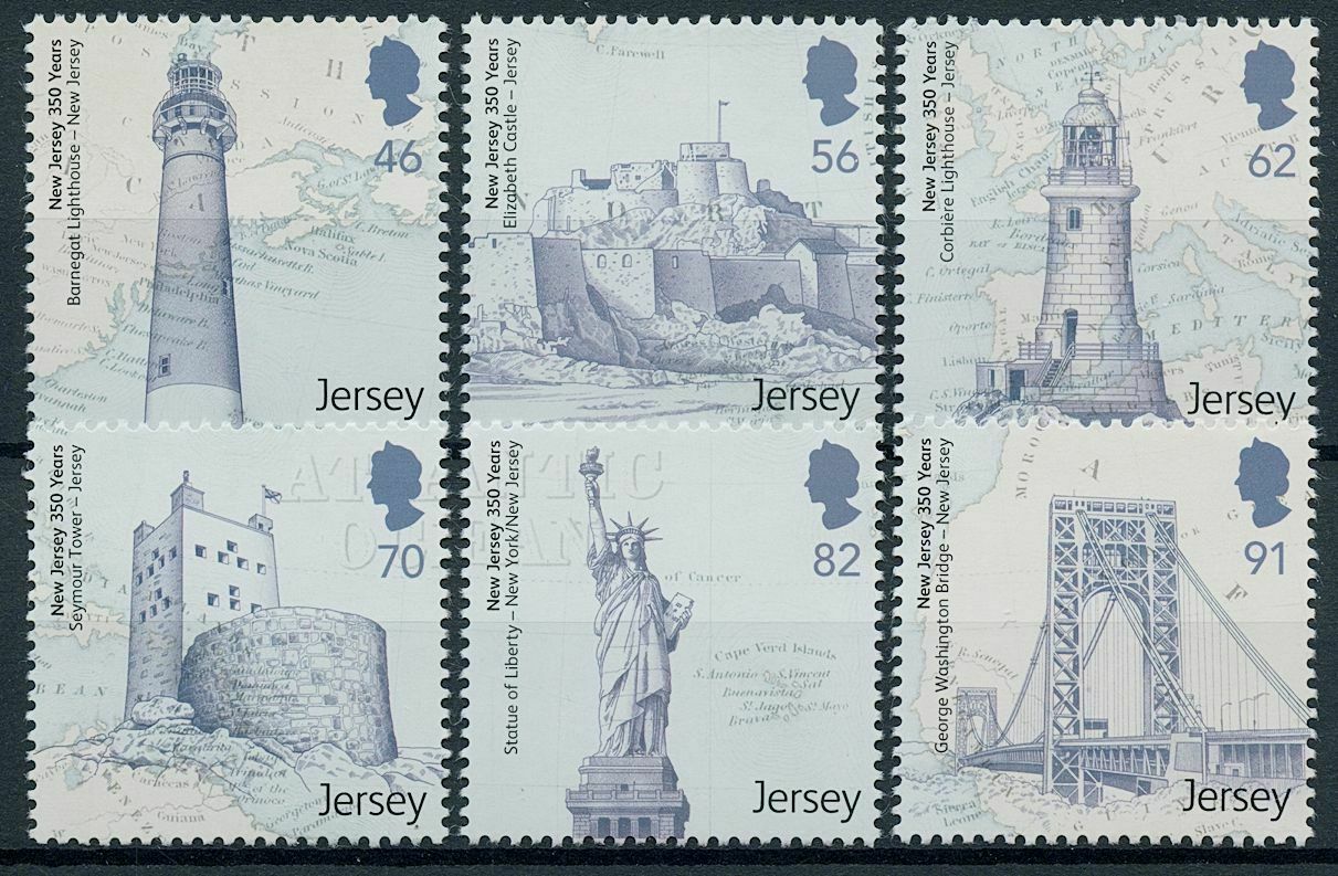 Jersey 2014 MNH Architecture Stamps New Jersey Lighthouses Statue Liberty 6v Set
