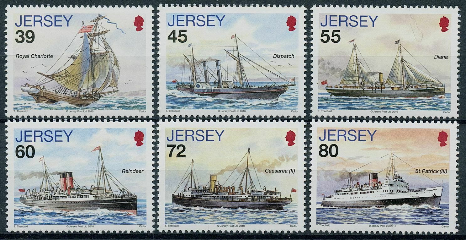 Jersey 2010 MNH Mail Ships Stamps Postal History Nautical Royal Charlotte 6v Set