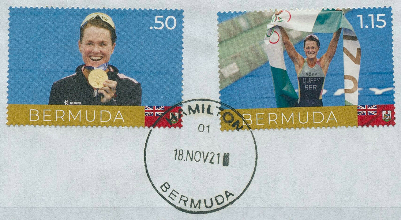 Bermuda 2021 CTO Olympics Stamps Flora Duffy Gold Medal Tokyo 2020 4v Set USED