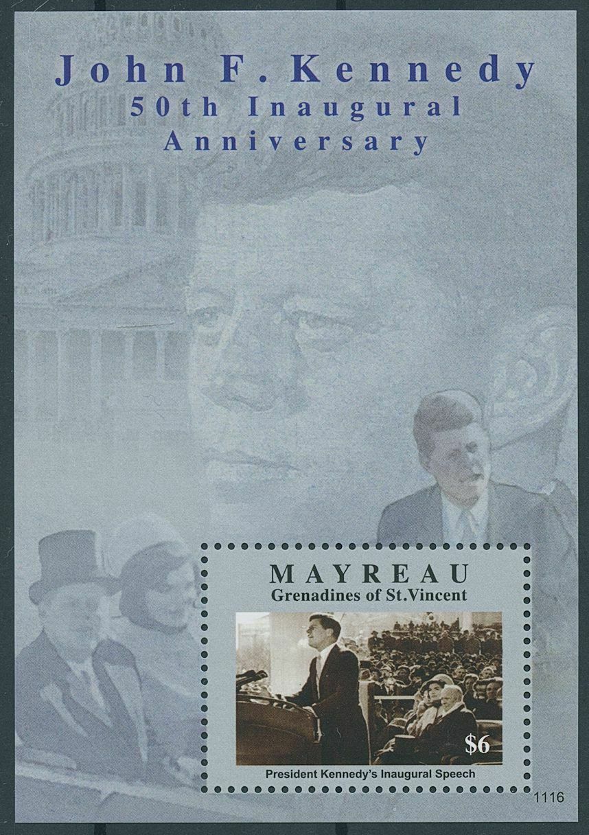Mayreau Gren St Vincent 2011 MNH JFK Stamps John F Kennedy US Presidents 1v S/S