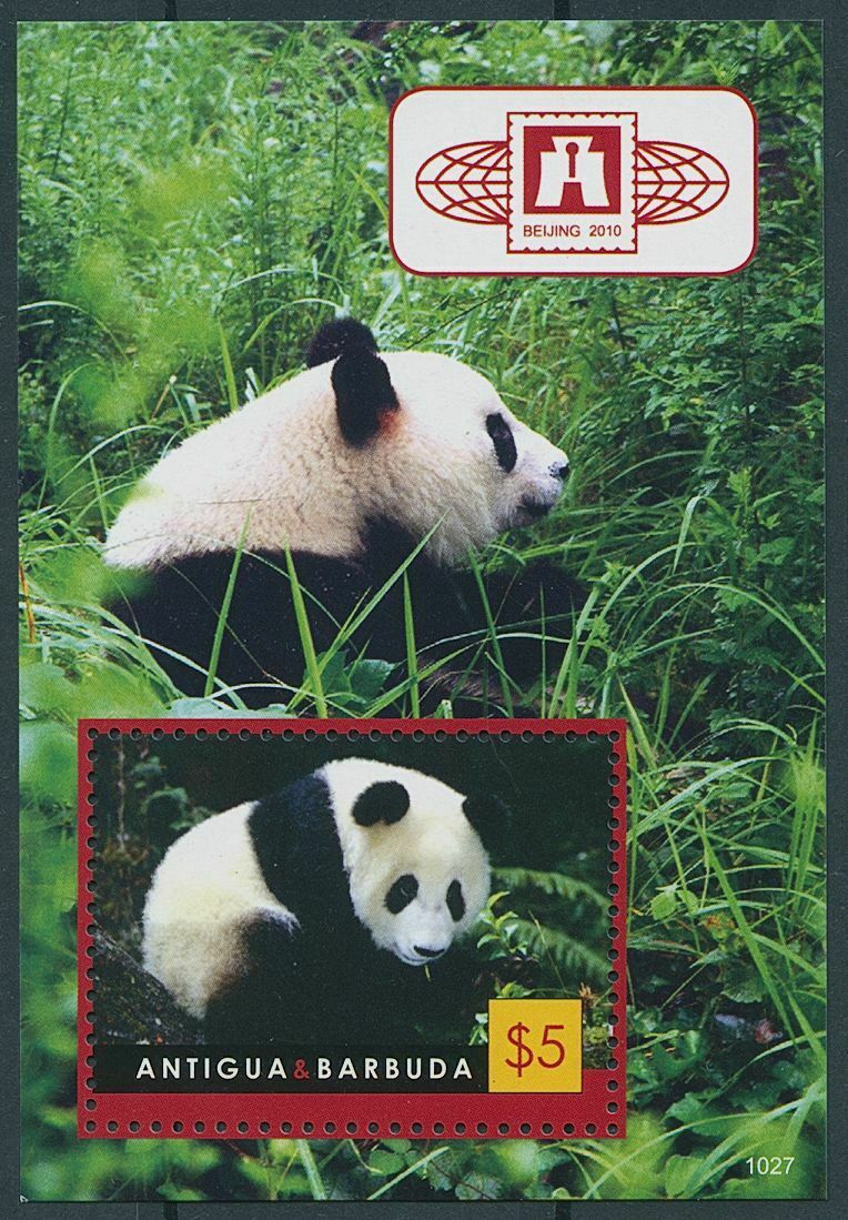 Antigua & Barbuda 2010 MNH Wild Animals Stamps Giant Pandas China Expo 1v S/S
