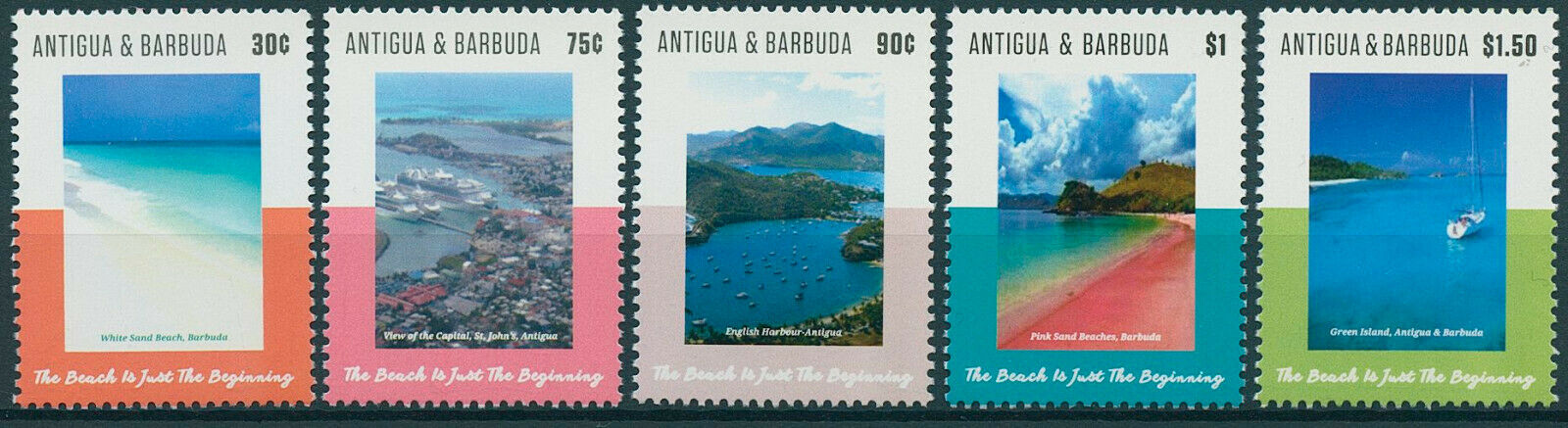 Antigua & Barbuda 2015 MNH Landscapes Stamps Beaches Definitives Beach 5v Set