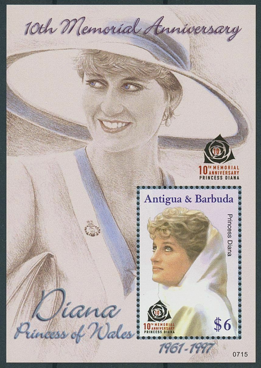 Antigua & Barbuda 2007 MNH Royalty Stamps Princess Diana of Wales 1v S/S