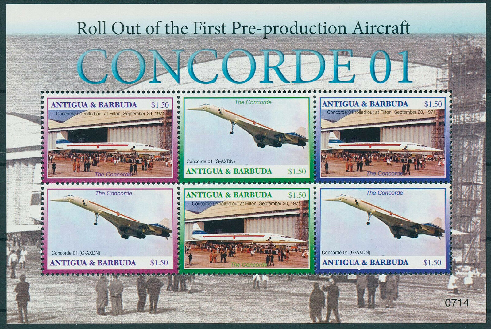 Antigua & Barbuda 2007 MNH Aviation Stamps Concorde 01 Aircraft 6v M/S