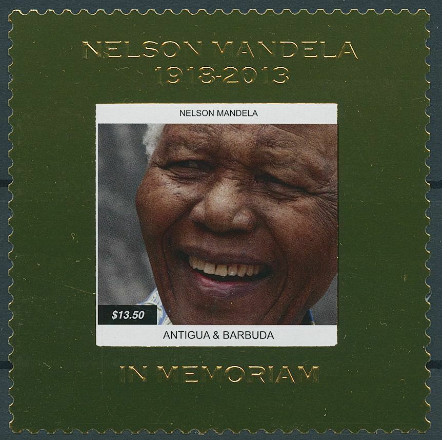 Antigua & Barbuda 2013 MNH Nelson Mandela Stamps Famous People 1v Gold M/S