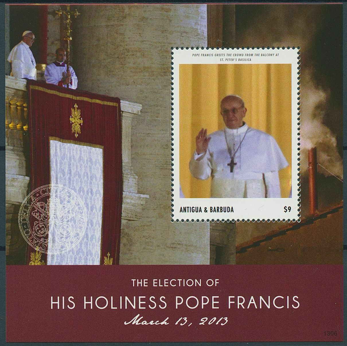 Antigua & Barbuda 2013 MNH Pope Francis Stamps Election His Holiness 1v S/S