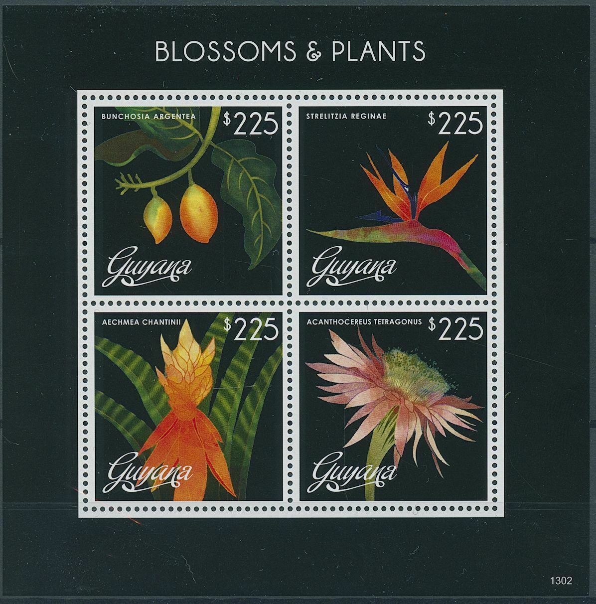 Guyana 2013 MNH Flowers Stamps Blossoms & Plants Flora Nature 4v M/S I