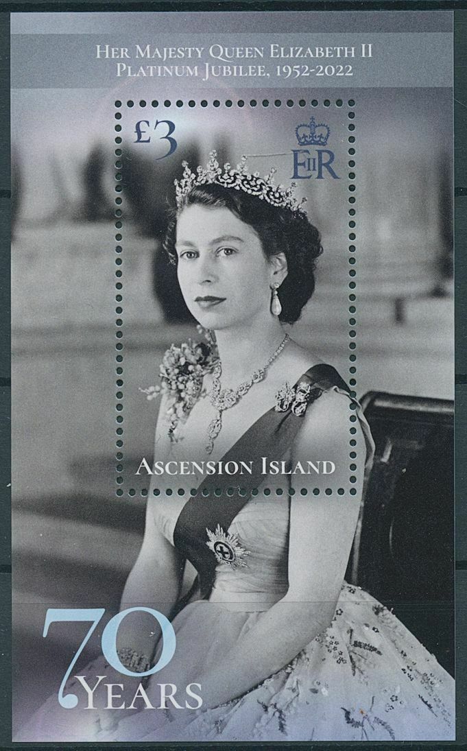 Ascension Island 2022 MNH Royalty Stamps Queen Elizabeth II Platinum Jub 1v M/S