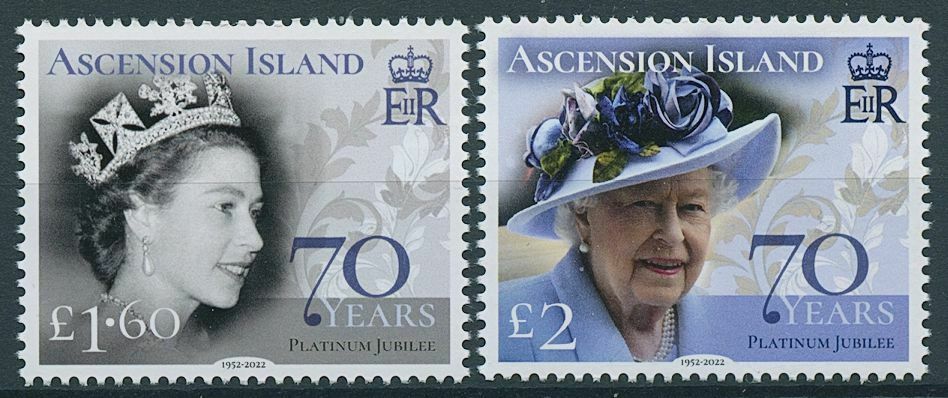 Ascension Island 2022 MNH Royalty Stamps Queen Elizabeth II Platinum Jub 2v Set