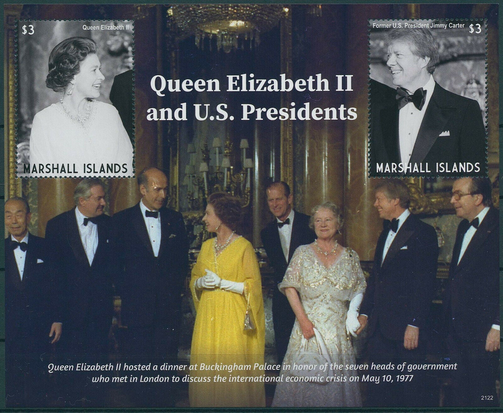 Marshall Islands 2021 MNH Queen Elizabeth II Stamps US Presidents Carter 2v M/S