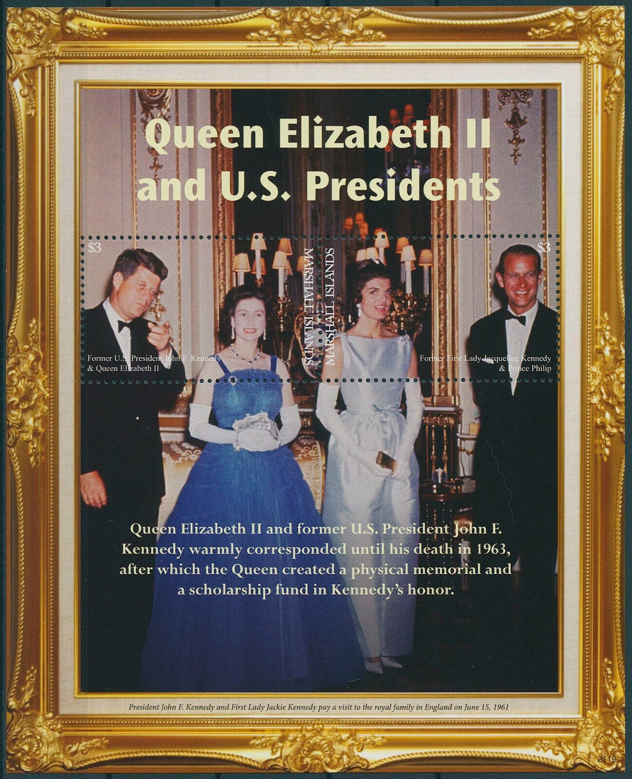 Marshall Islands 2021 MNH Queen Elizabeth II Stamps US Presidents JFK Kennedy 2v M/S