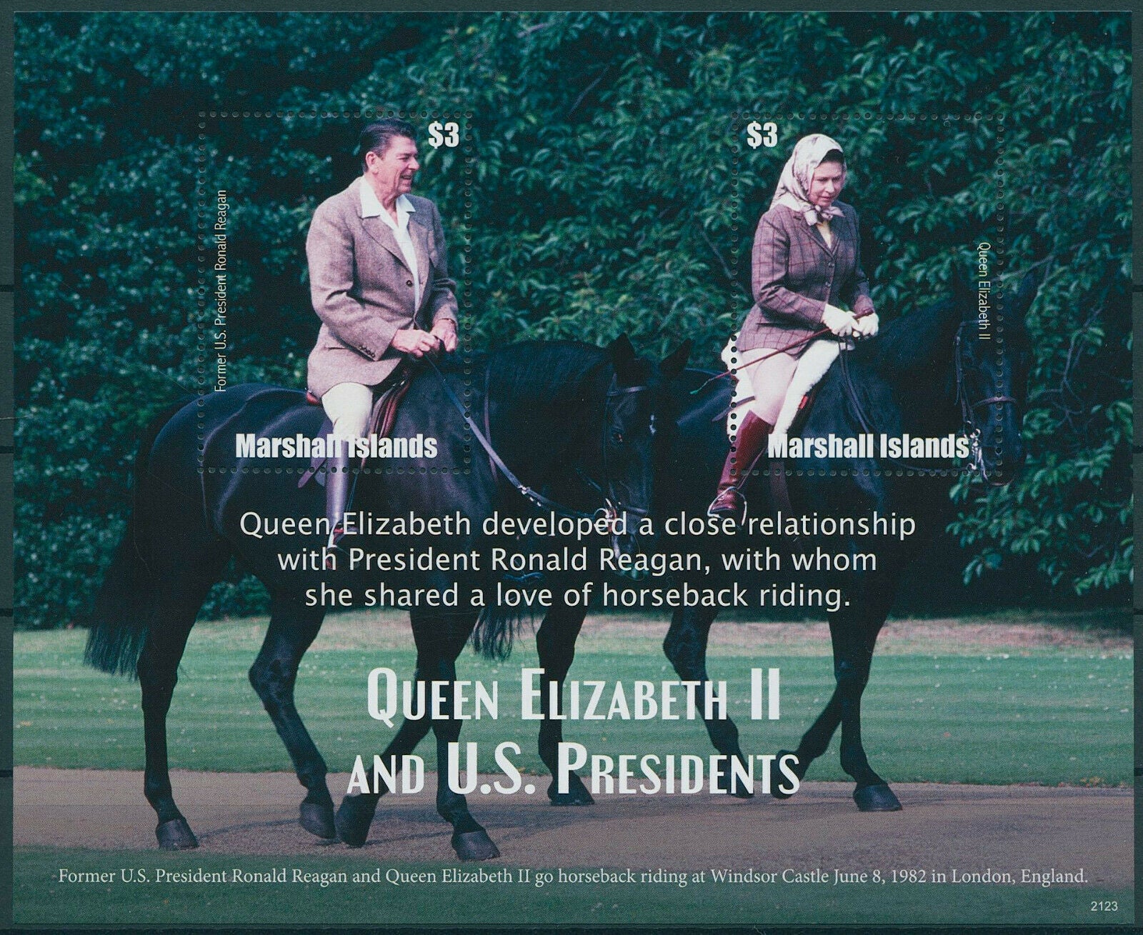 Marshall Islands 2021 MNH Queen Elizabeth II Stamps US Presidents Reagan 2v M/S