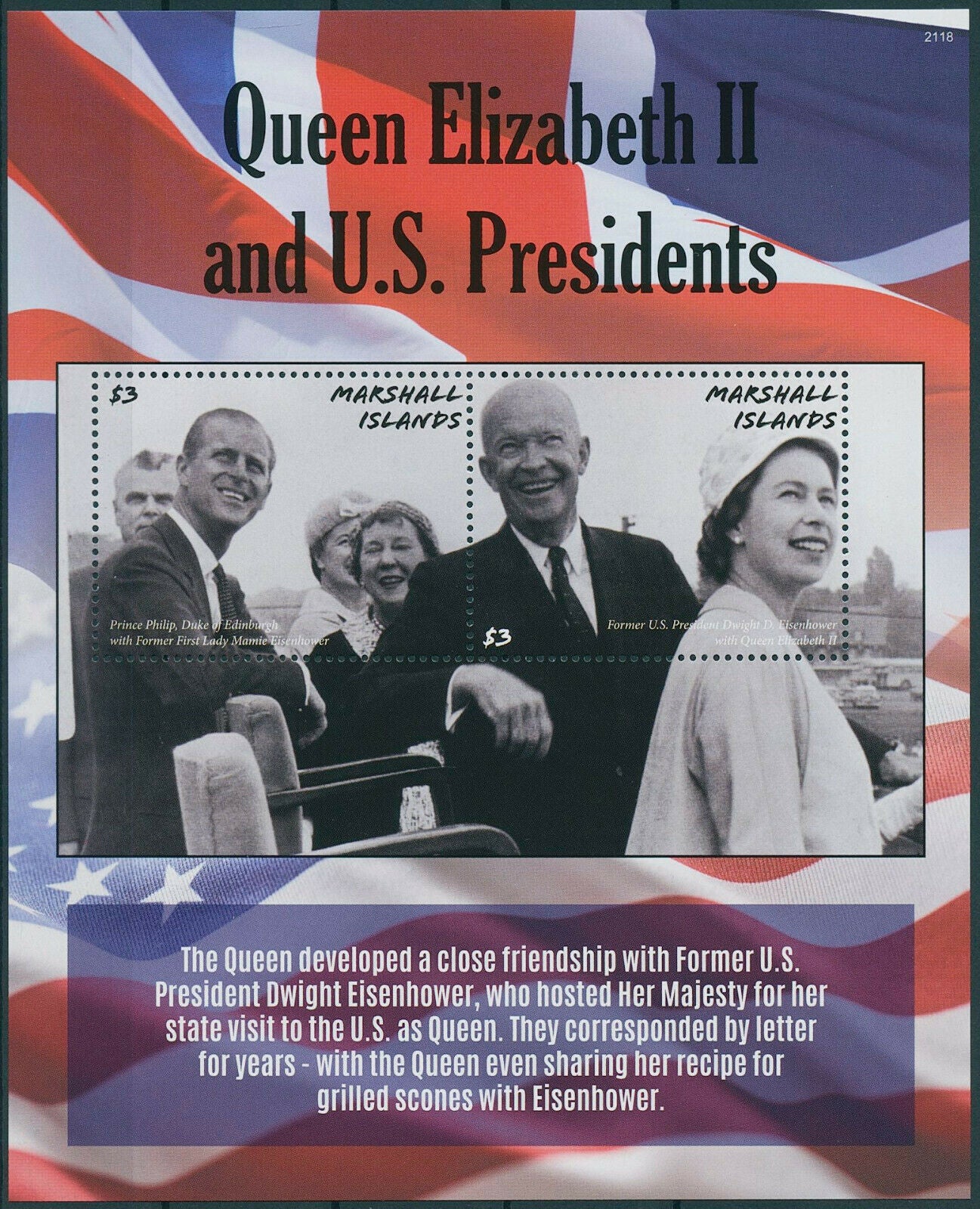 Marshall Islands 2021 MNH Queen Elizabeth II Stamps US Presidents Eisenhower 2v M/S