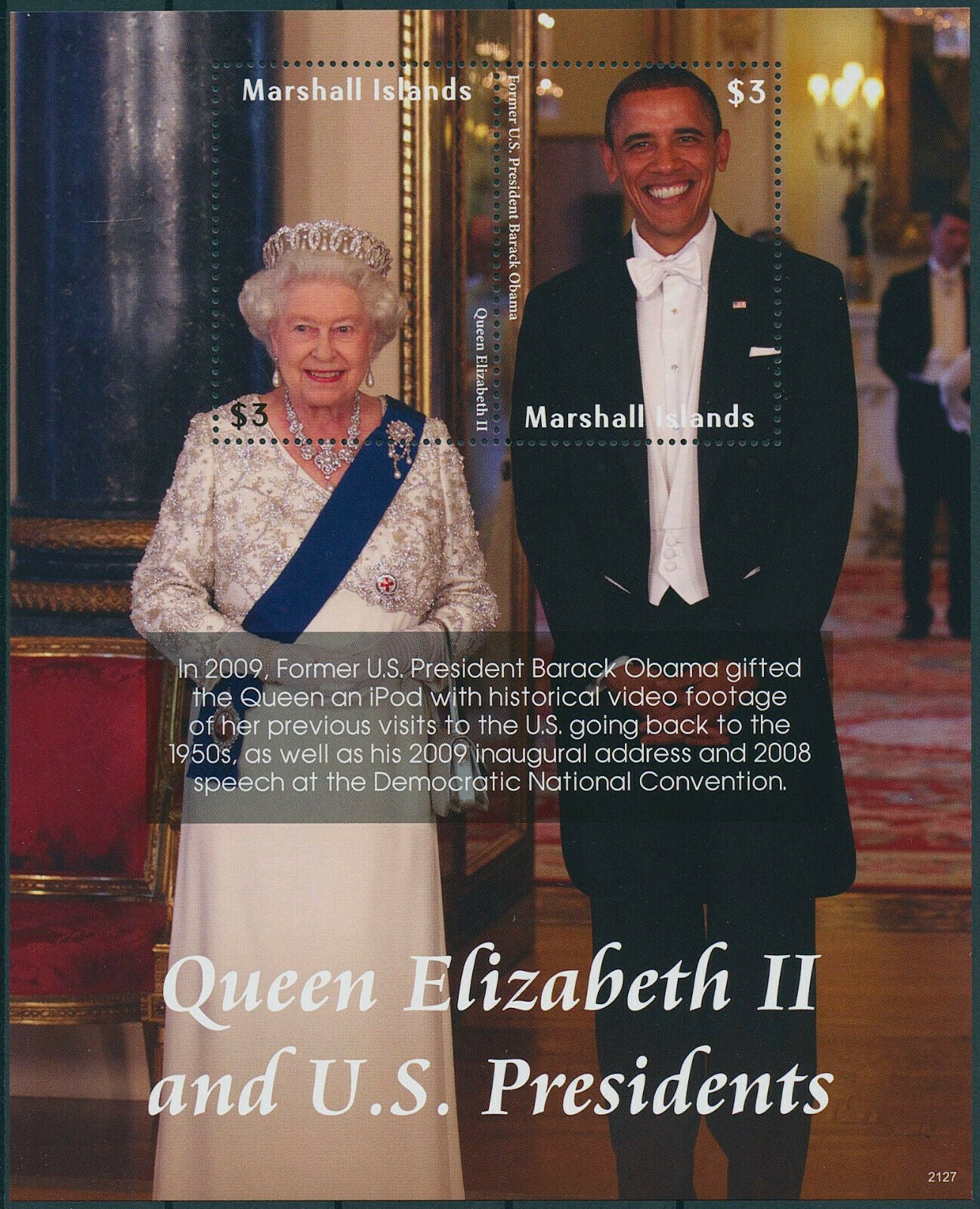 Marshall Islands 2021 MNH Queen Elizabeth II Stamps US Presidents Obama 2v M/S