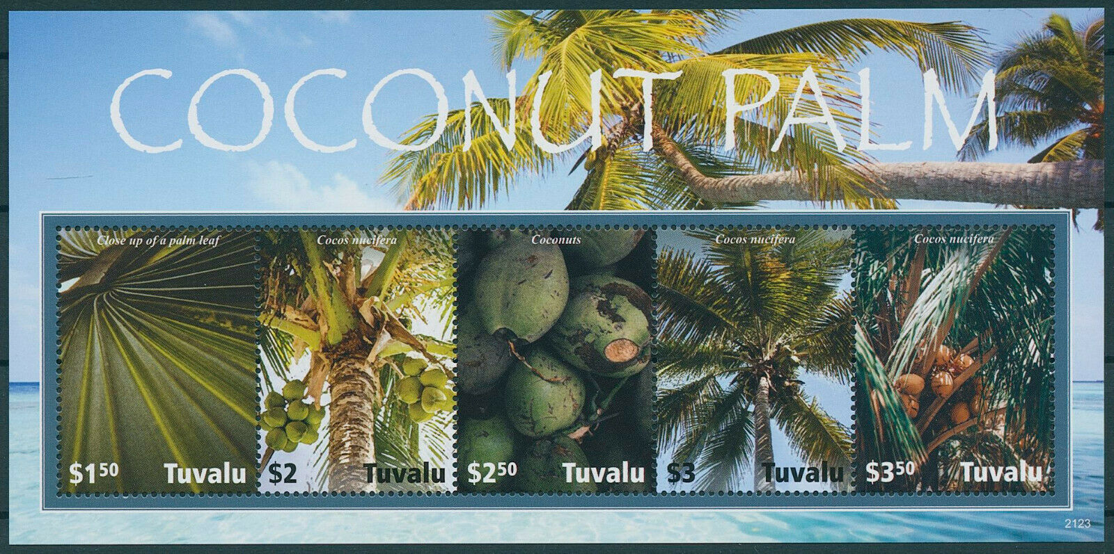 Tuvalu 2021 MNH Nature Stamps Coconut Palm Trees Coconuts 5v M/S