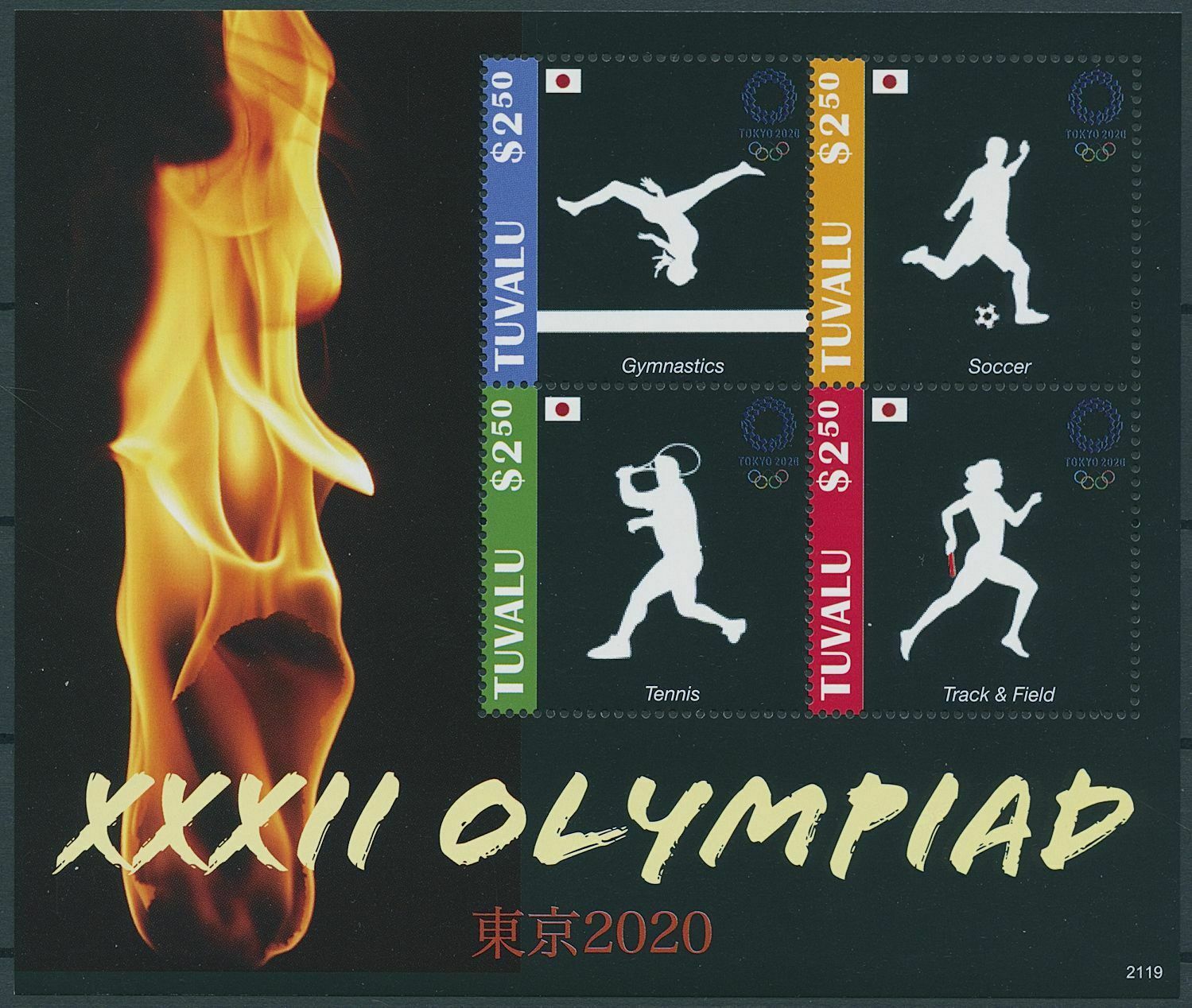 Tuvalu 2021 MNH Summer Olympics Stamps Tokyo 2020 Tennis Football Sports 4v M/S