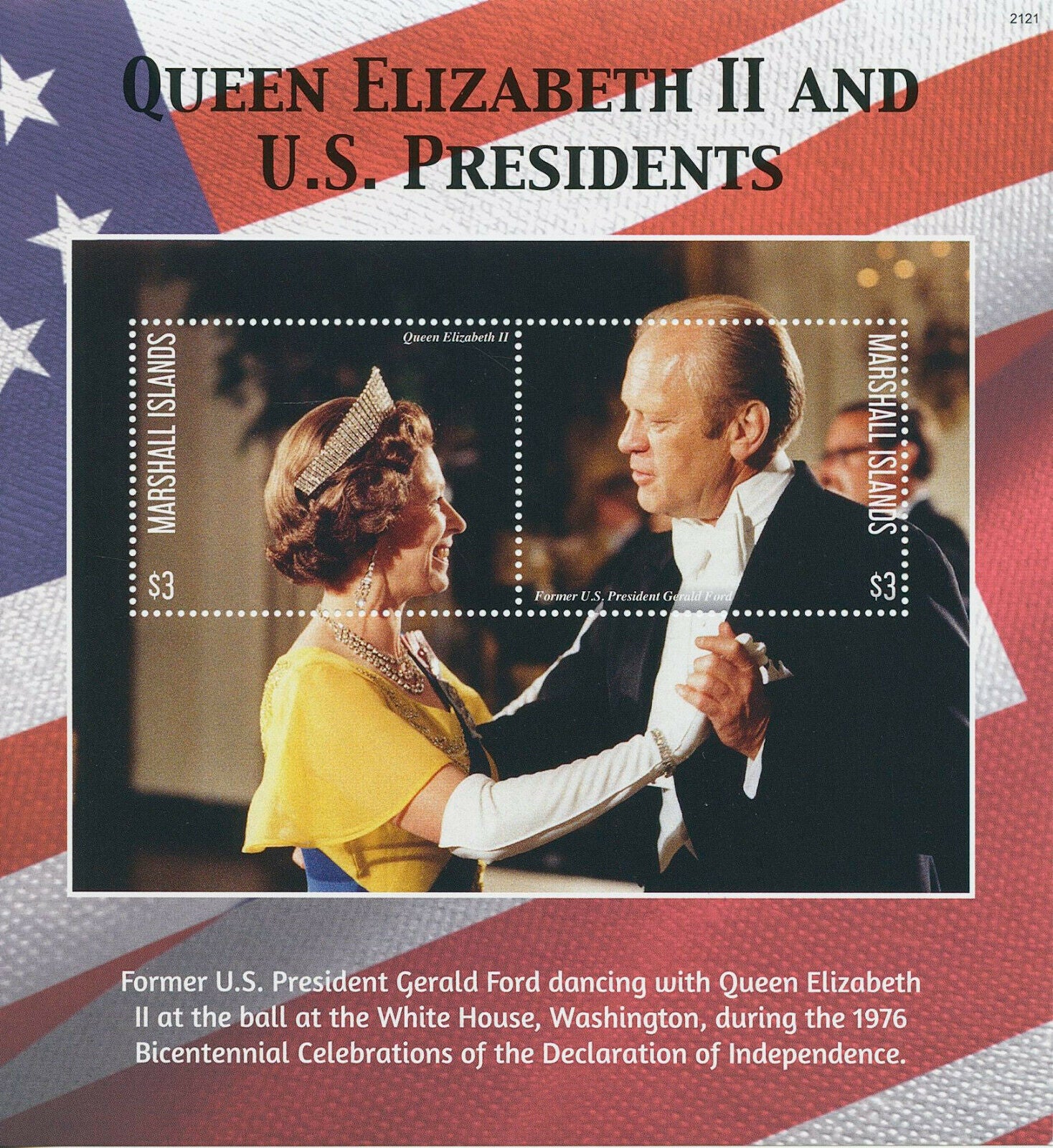 Marshall Islands 2021 MNH Queen Elizabeth II Stamps US Presidents Ford 2v S/S