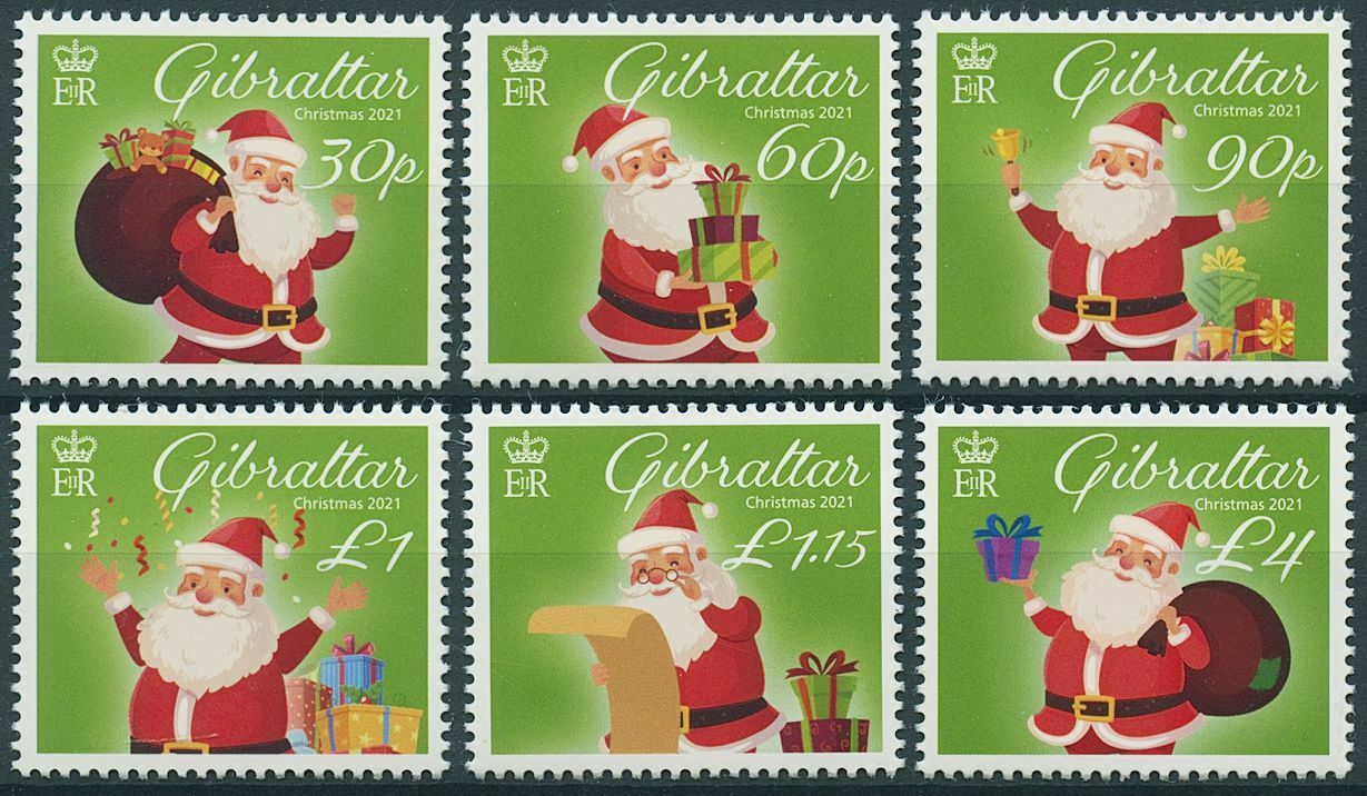 Gibraltar 2021 MNH Christmas Stamps Santa Claus Presents 6v S/A Set