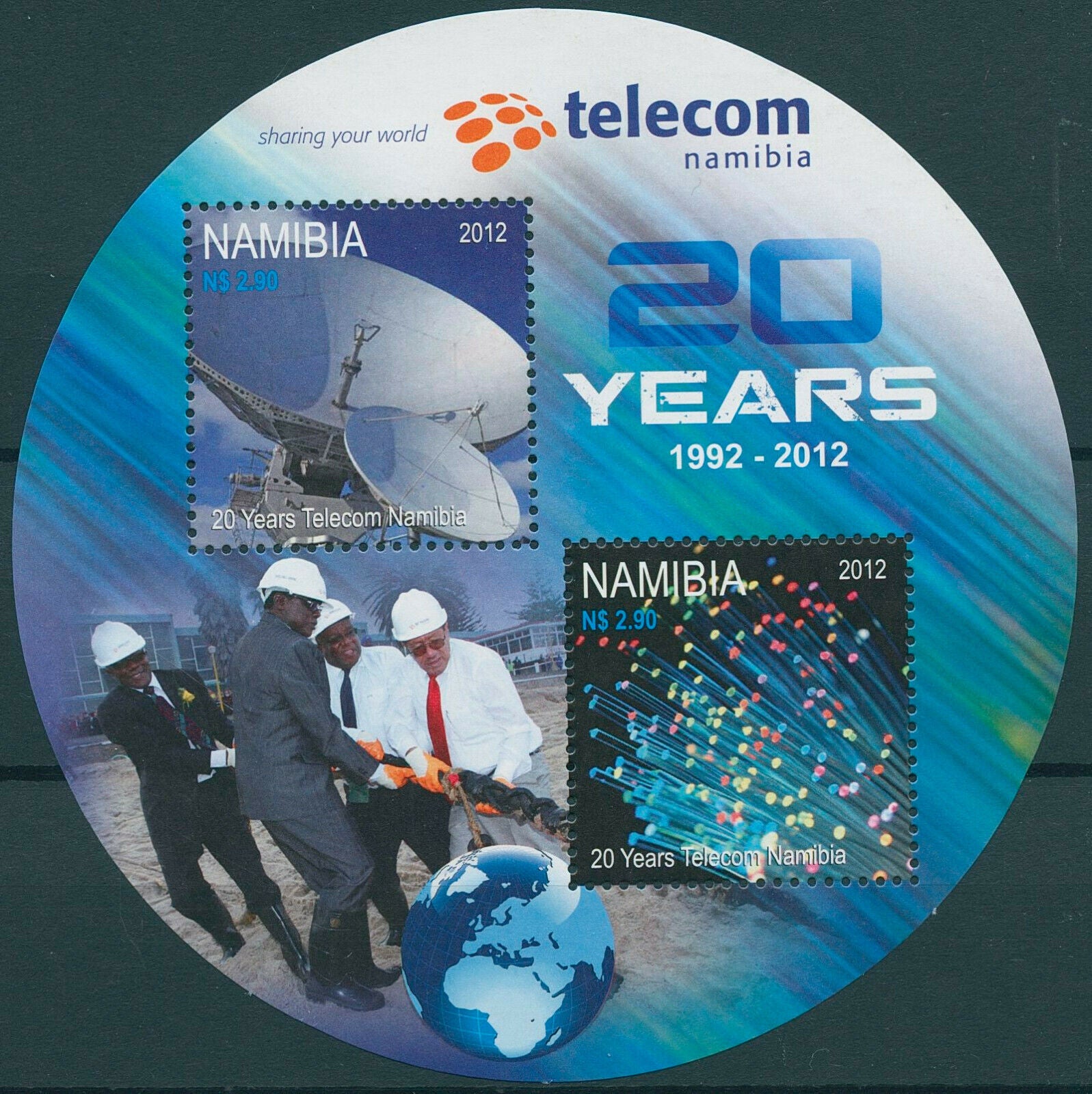 Namibia 2012 MNH Technology Stamps Telecom Namibia 20 Years Telecoms 2v M/S