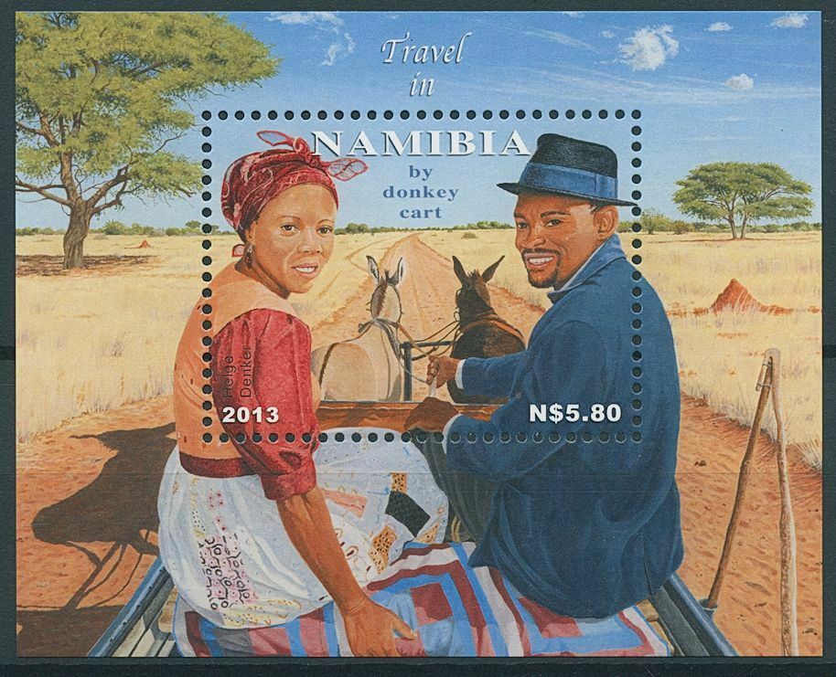 Namibia 2013 MNH Transport Stamps Travel in Namibia by Donkey Cart Donkeys 1v MS