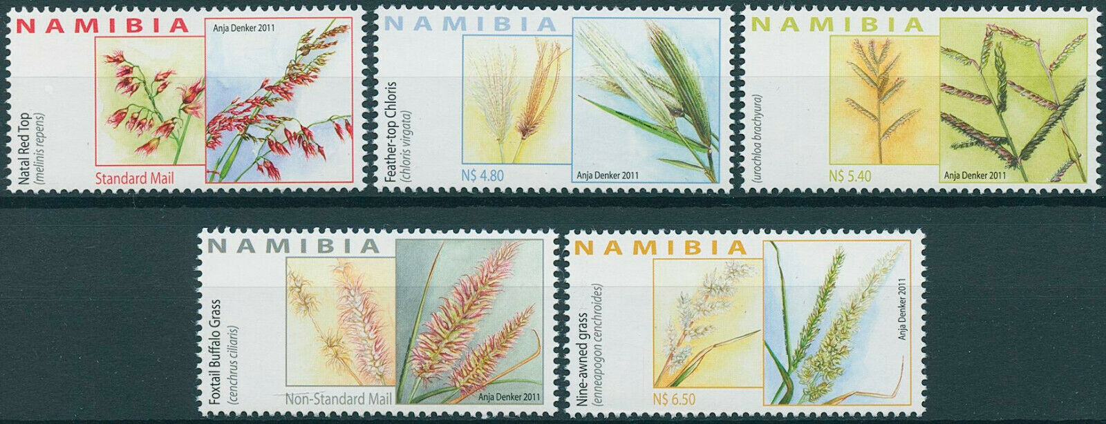 Namibia 2011 MNH Plants Stamps Grasses Foxtail Buffalo Grass Nature 5v Set