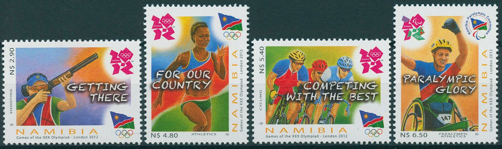 Namibia 2012 MNH Sports Stamps London 2012 Summer Olympics & Paralympics 4v Set