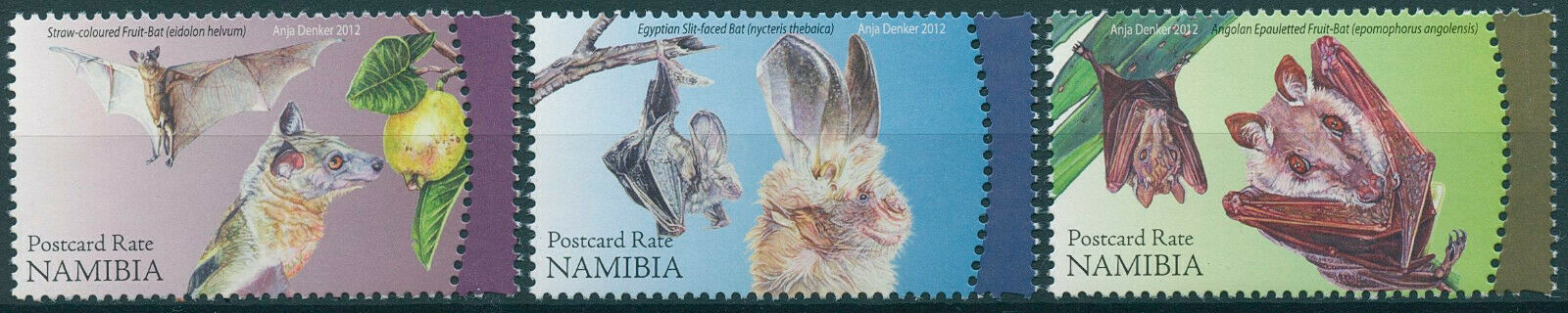 Namibia 2012 MNH Wild Animals Stamps Bats Flying Mammals Fruit Bat 3v Set