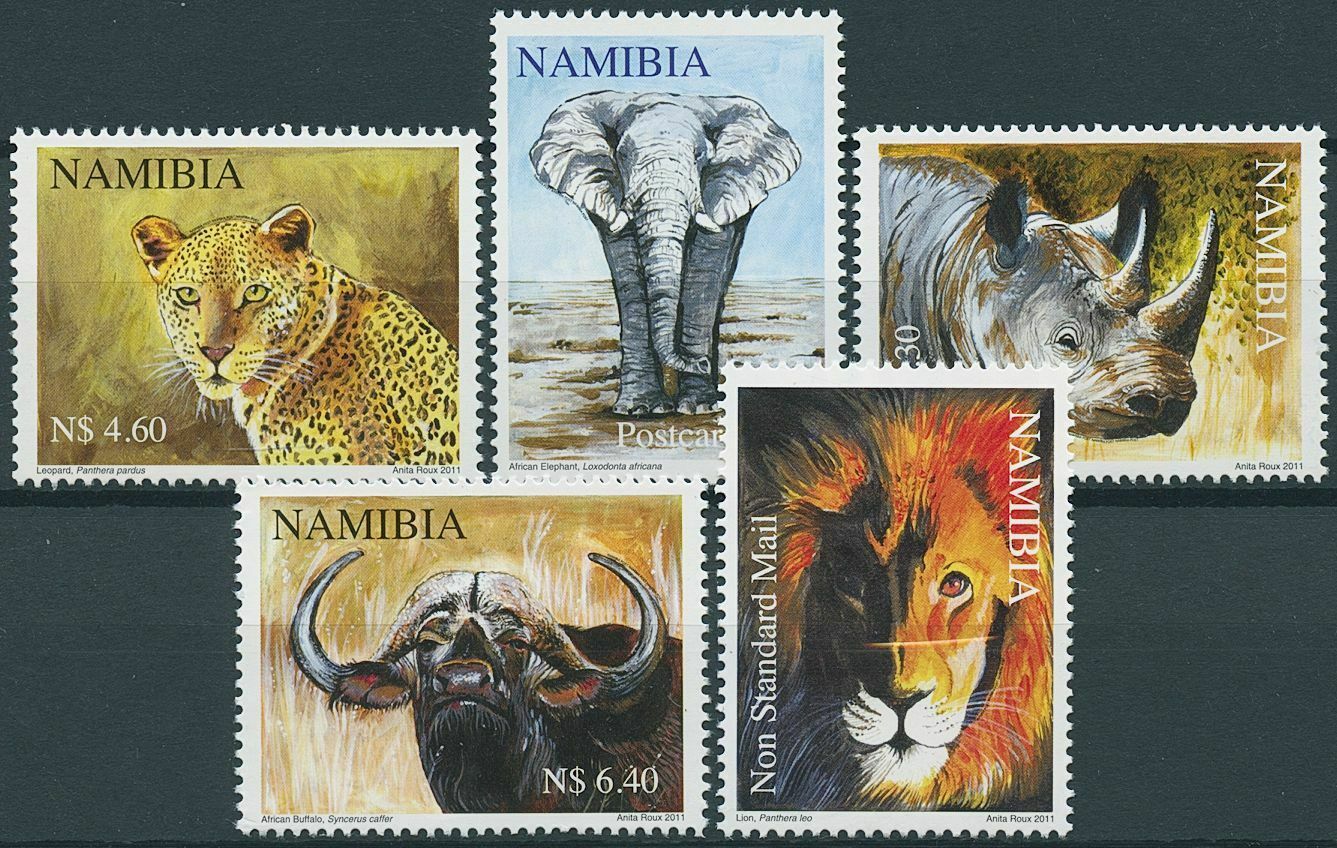 Namibia 2011 MNH Wild Animals Stamps Big Five Elephants Lions Rhinos 5v Set
