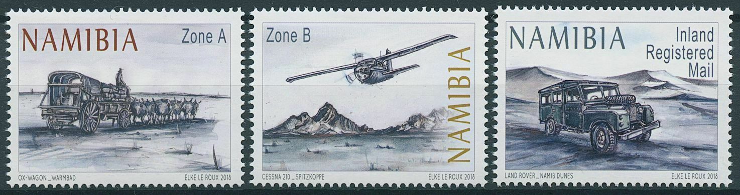 Namibia 2018 MNH Aviation Stamps From Ox Wagon to Aircraft Cessna Cars 3v Set