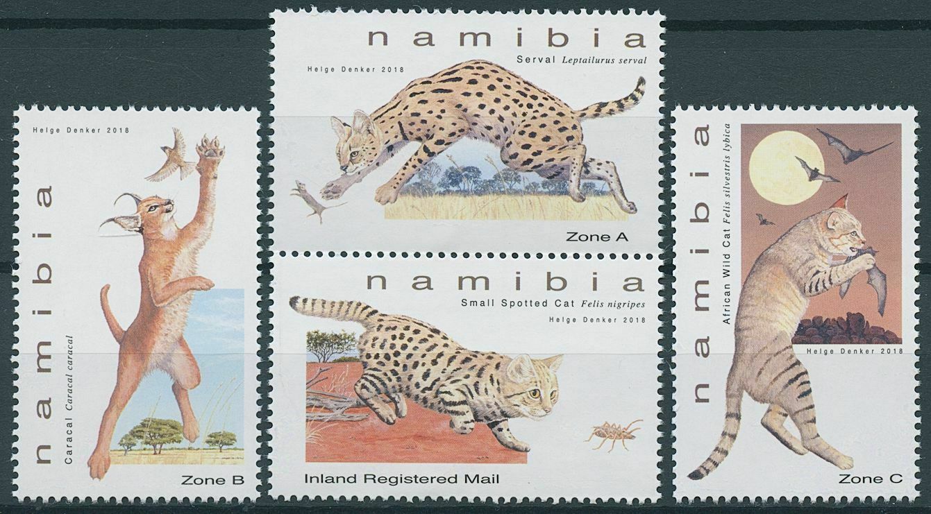 Namibia 2018 MNH Wild Animals Stamps Small Felines Serval Caracal 4v Set