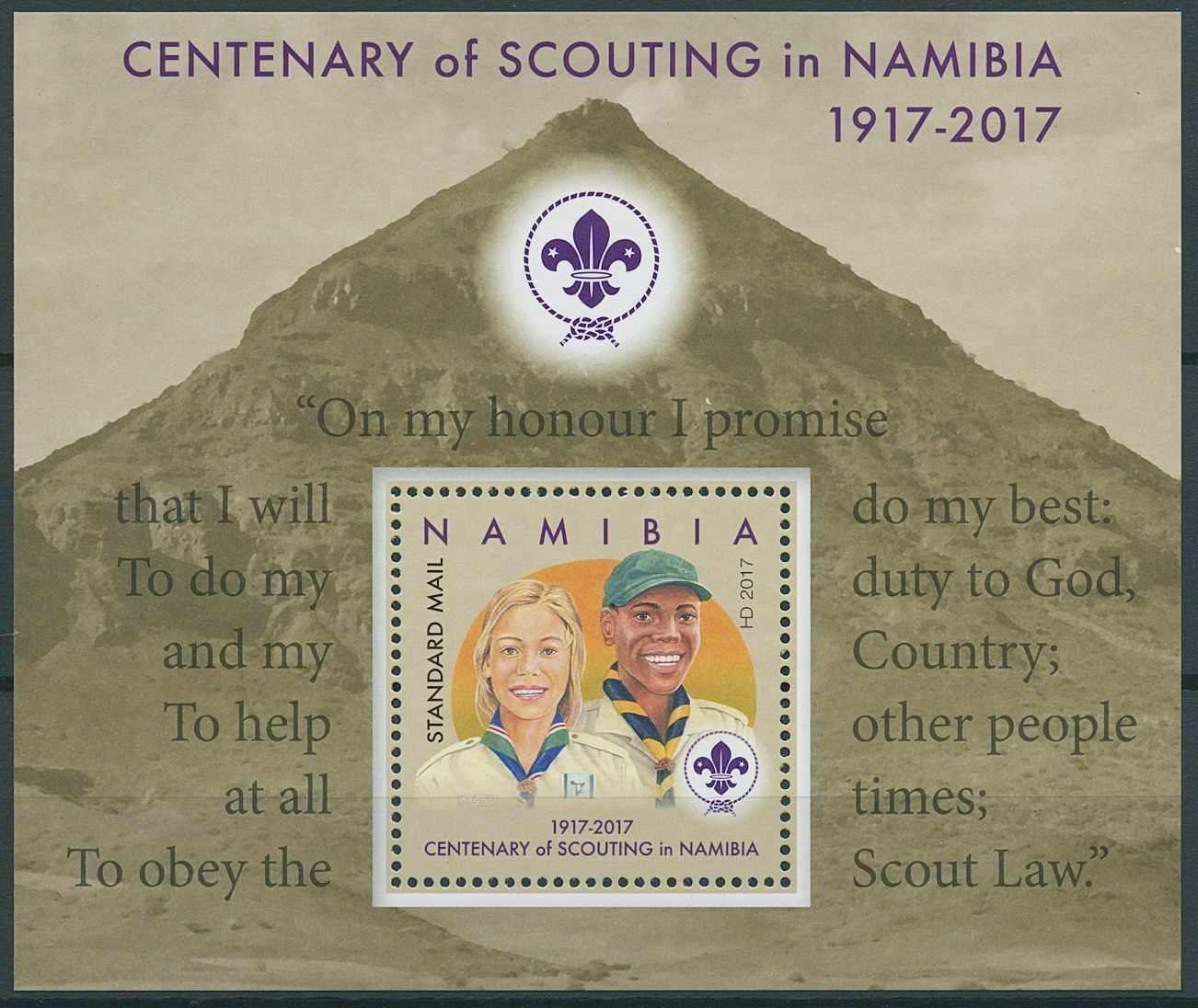 Namibia 2017 MNH Scouting Stamps Centenary Boy Girl Scouts 1v M/S