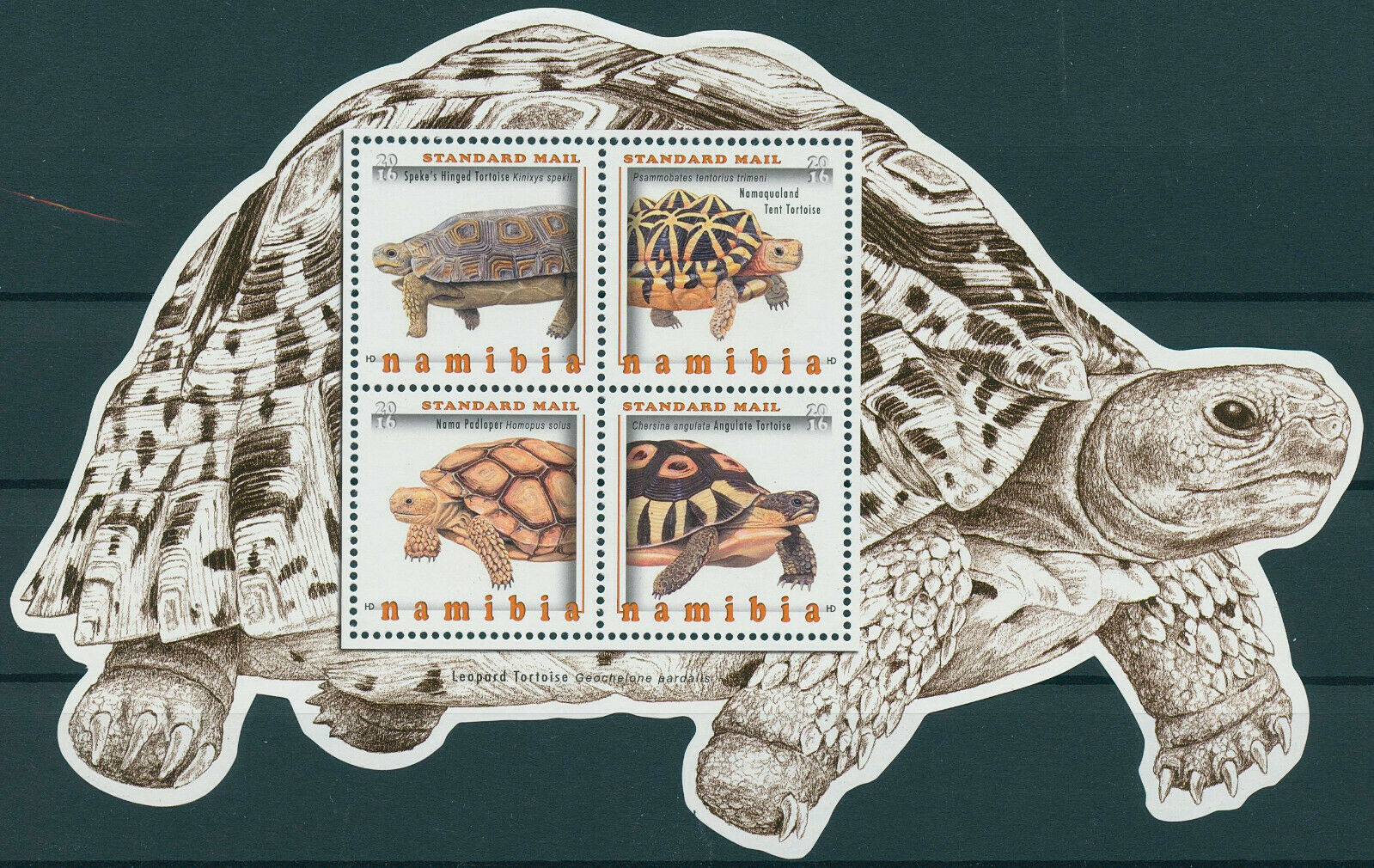 Namibia 2016 MNH Turtles Stamps Tortoises Leopard Tortoise Nama Padloper 4v M/S