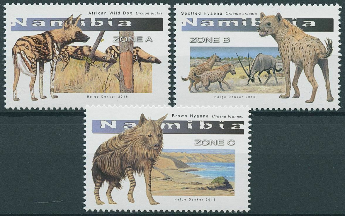 Namibia 2016 MNH Wild Animals Stamps Large Canines African Wild Dog 3v Set