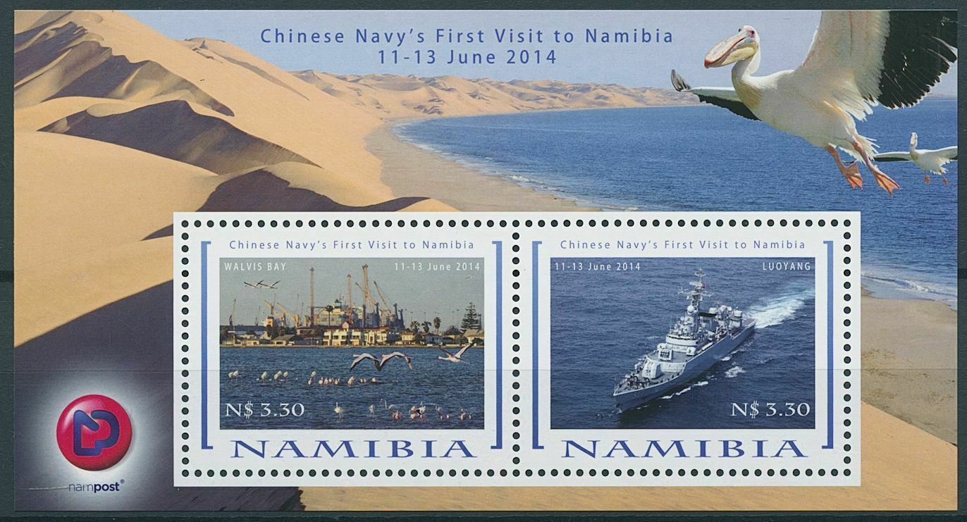 Namibia 2014 MNH Ships Stamps Chinese Navy's First Visit Luoyang Nautical 2v M/S