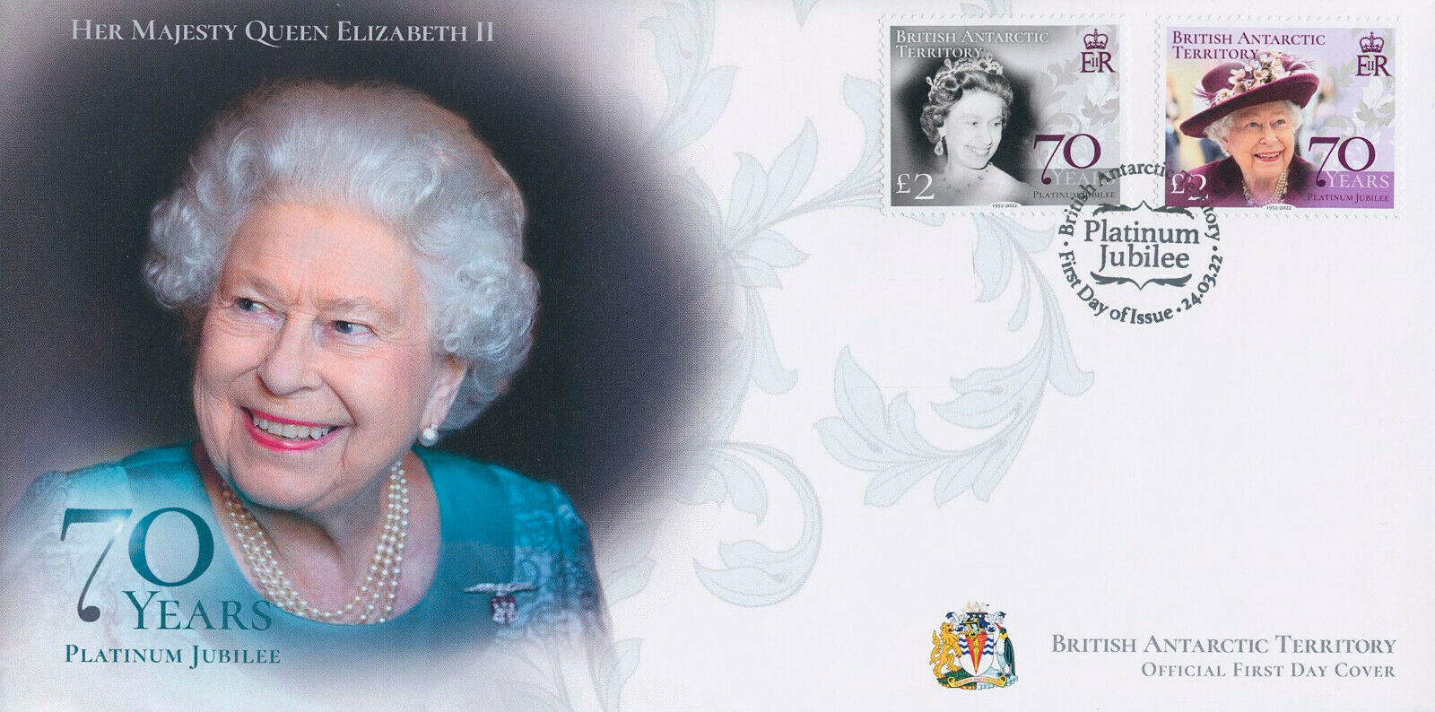 BAT 2022 FDC Royalty Stamps Queen Elizabeth II Platinum Jubilee 2v Set