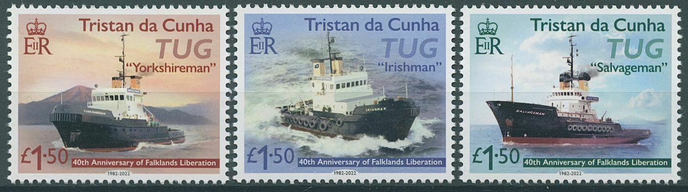 Tristan da Cunha 2022 MNH Ships Stamps Falklands Liberation War Nautical 3v Set