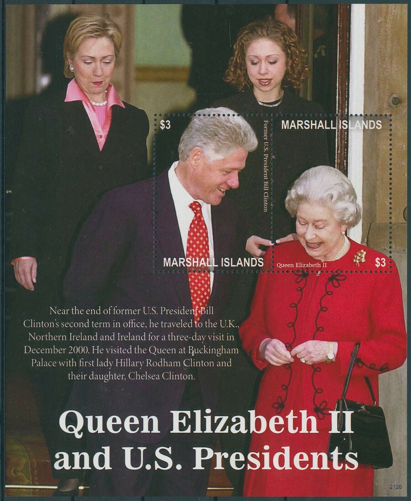 Marshall Islands 2021 MNH Queen Elizabeth II Stamps US Presidents Clinton 2v S/S