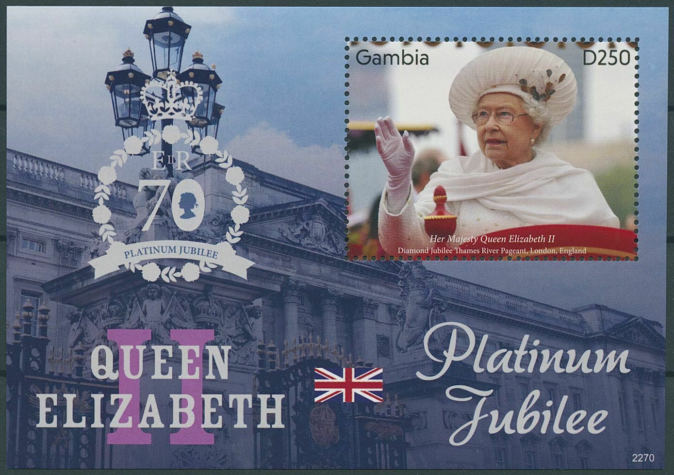 Gambia 2022 MNH Royalty Stamps Queen Elizabeth II Platinum Jubilee 1v S/S