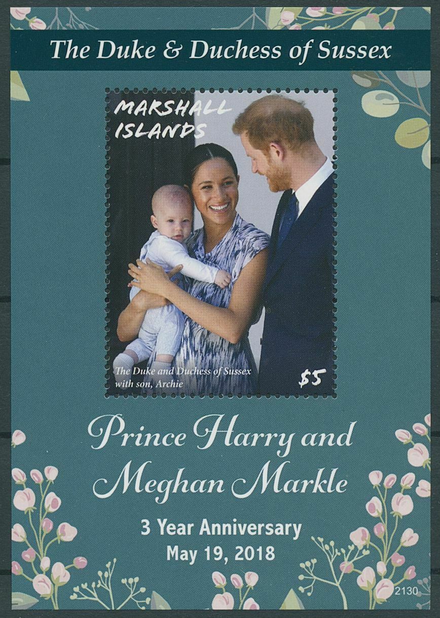 Marshall Islands 2021 MNH Royalty Stamps Prince Harry & Meghan Wedding Anniv 1v S/S