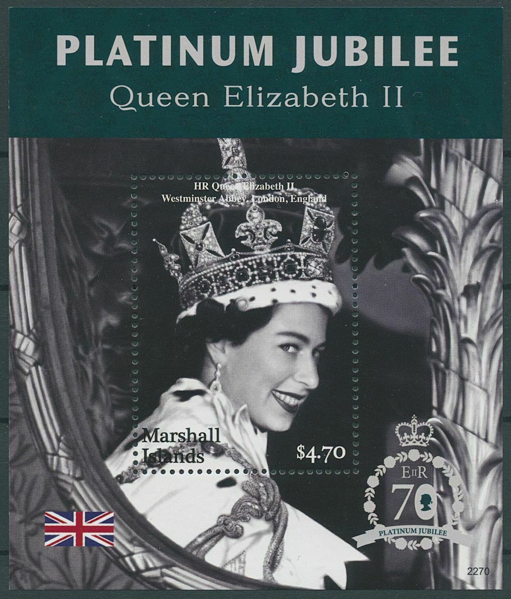 Marshall Islands 2022 MNH Royalty Stamps Queen Elizabeth II Platinum Jubilee 1v S/S