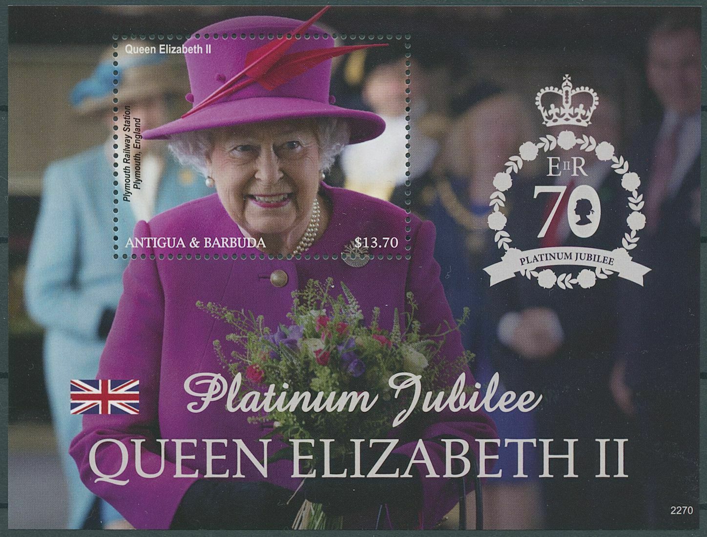 Antigua & Barbuda 2022 MNH Royalty Stamps Queen Elizabeth II Platinum Jub 1v S/S