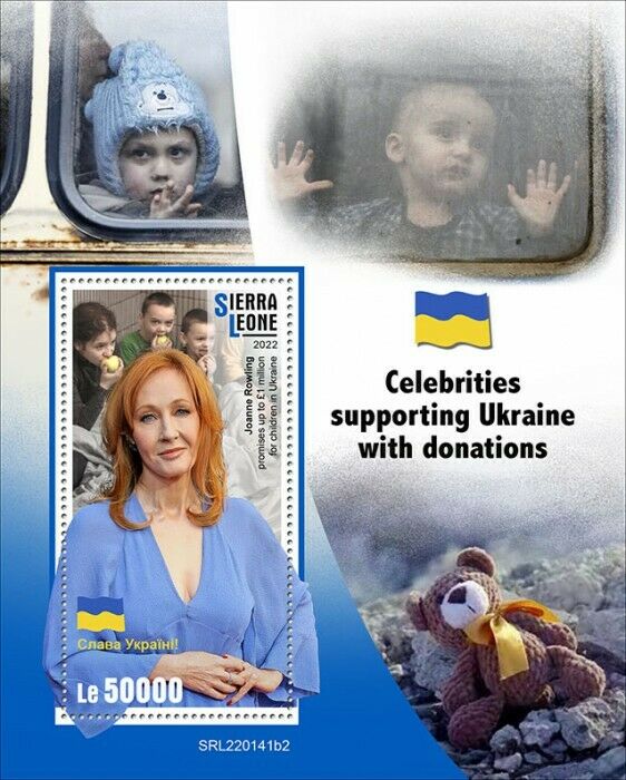 Sierra Leone 2022 MNH Celebrities Stamps Peace for Ukraine JK Rowling 1v S/S II
