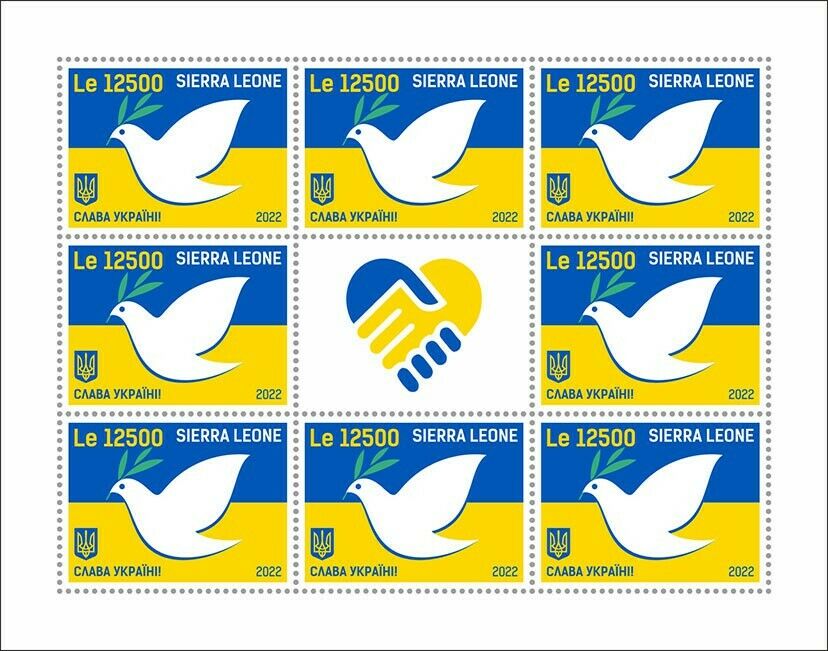 Sierra Leone 2022 MNH Peace for Ukraine Stamps Doves 8v M/S