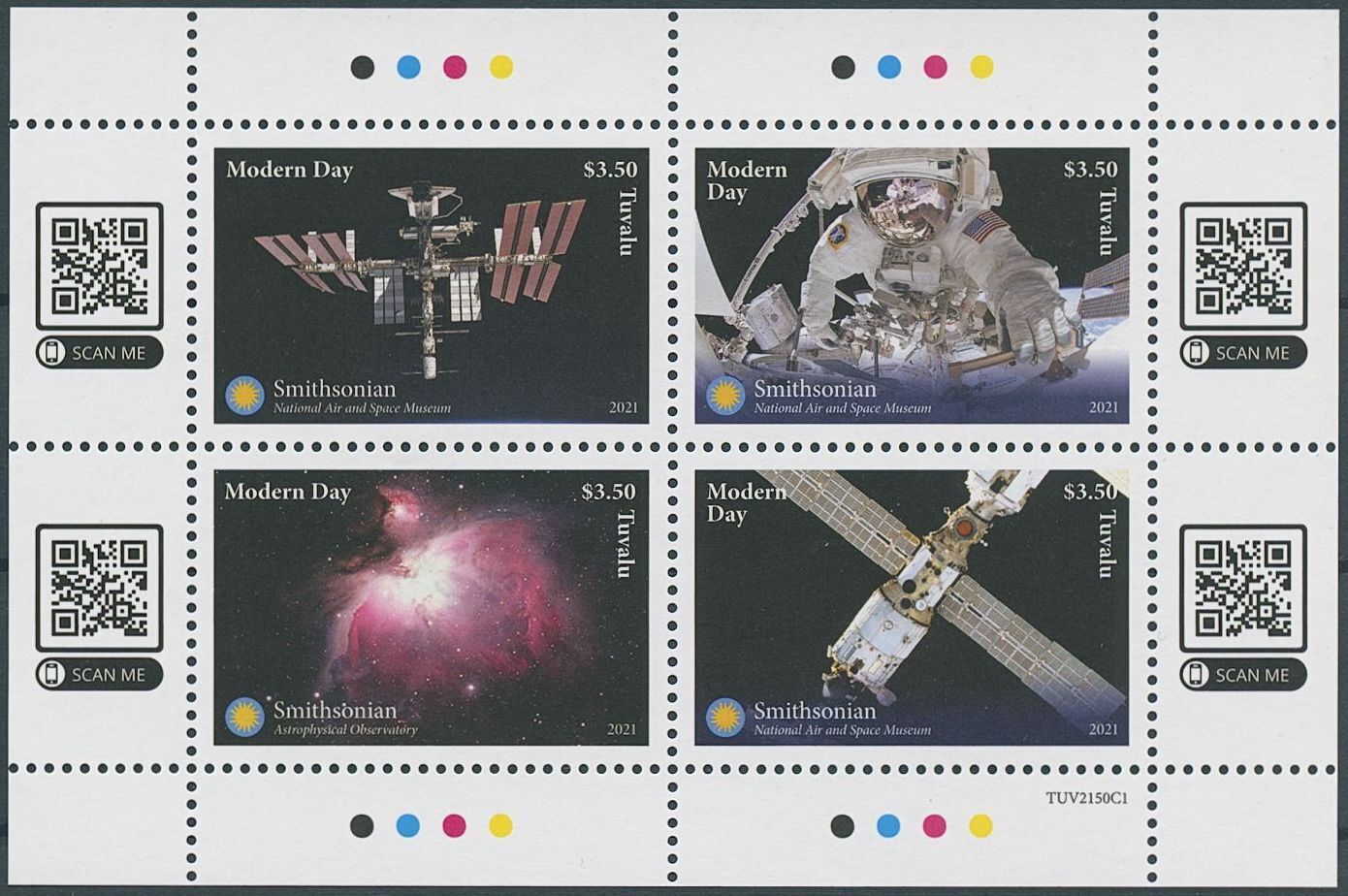 Tuvalu 2021 MNH Space Stamps Modern Day Smithsonian Museums 4v M/S II