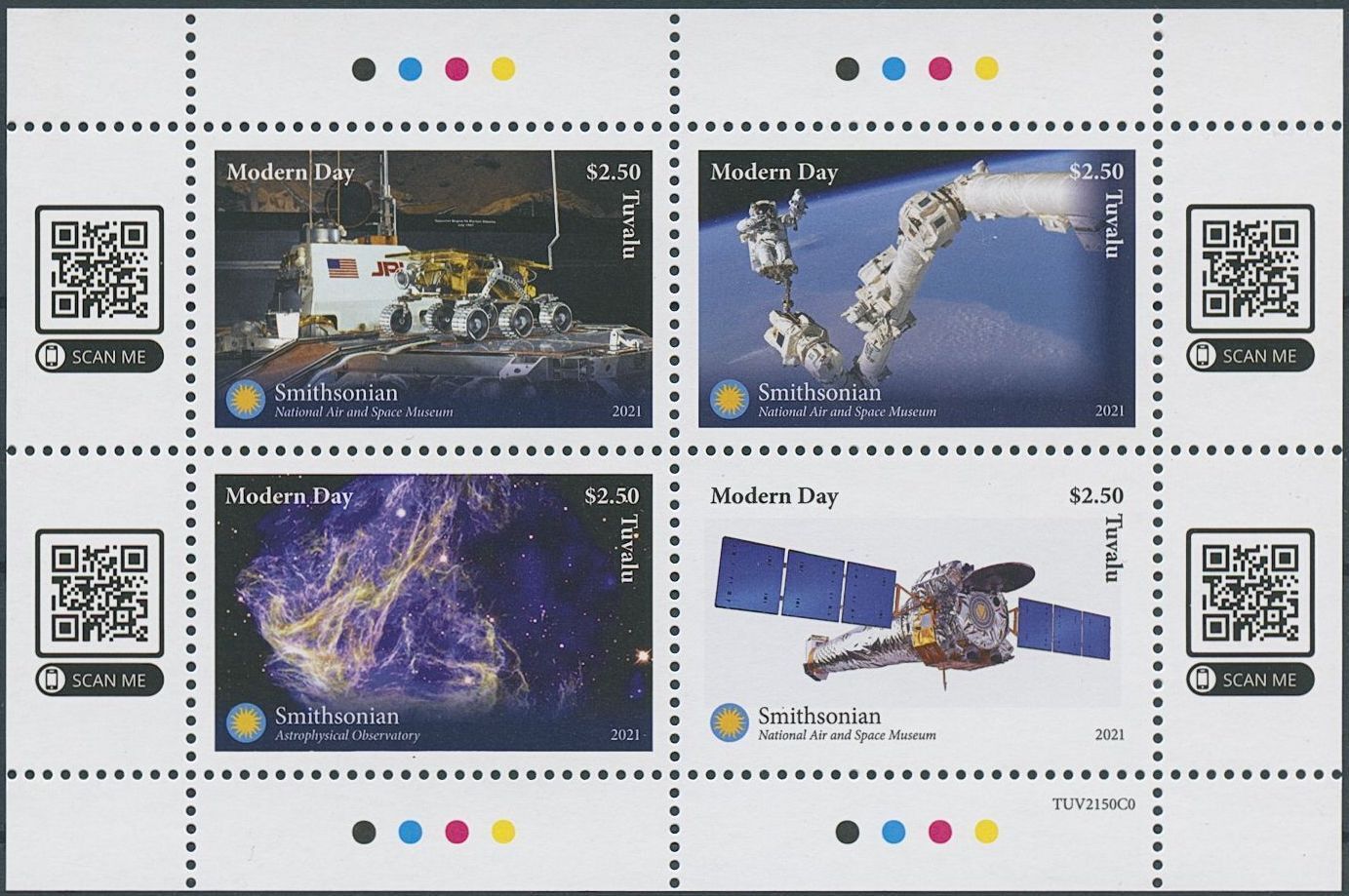 Tuvalu 2021 MNH Space Stamps Modern Day Smithsonian Museums 4v M/S I
