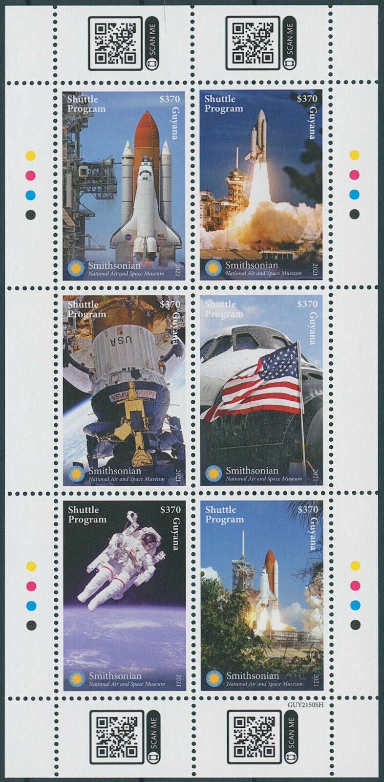 Guyana 2021 MNH Space Stamps Shuttle Program Smithsonian Museums 6v M/S II