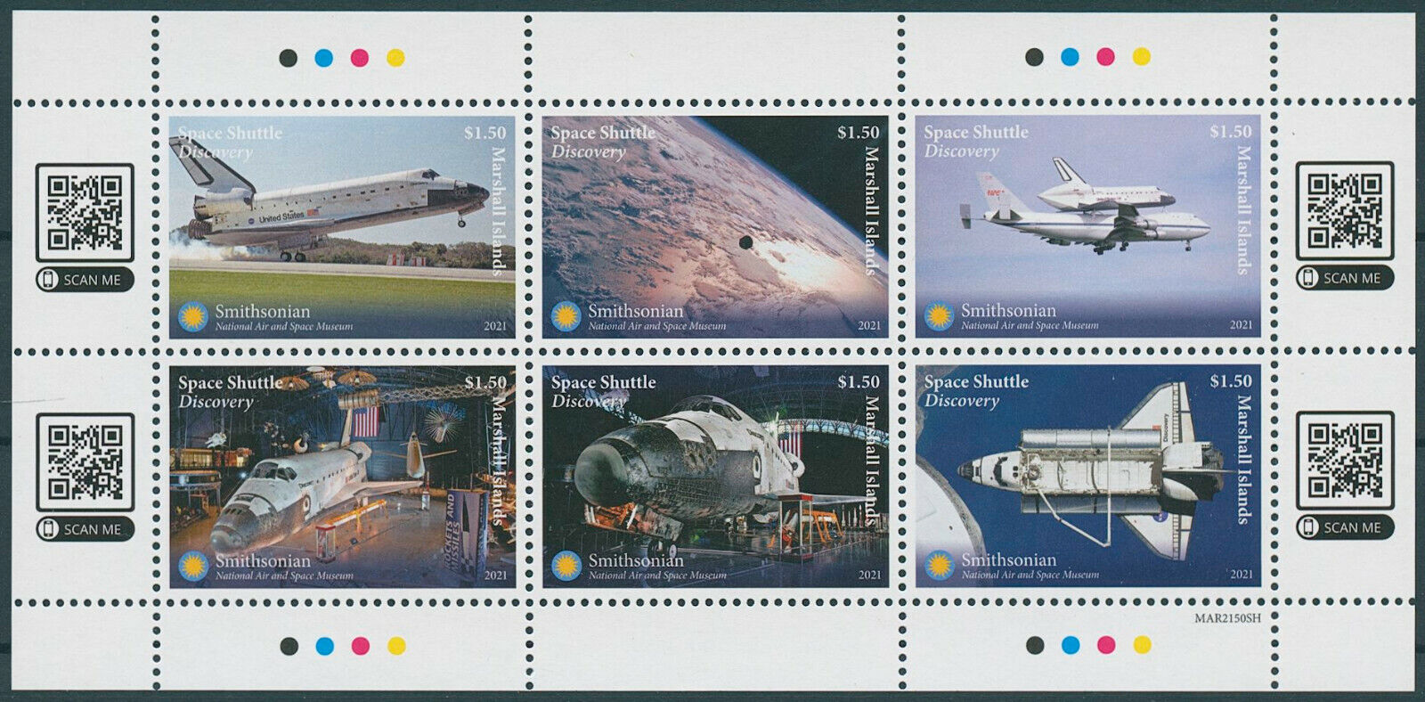 Marshall Islands 2021 MNH Space Stamps Discovery Shuttle Smithsonian 6v M/S II